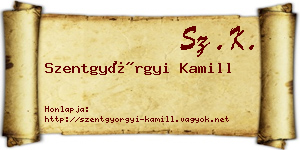 Szentgyörgyi Kamill névjegykártya